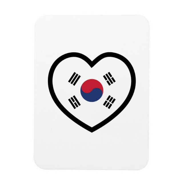 Ímã Bandeira da Coreia do Sul Coração (Vertical)
