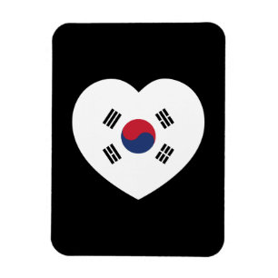 Ímã Bandeira da Coreia do Sul Coração