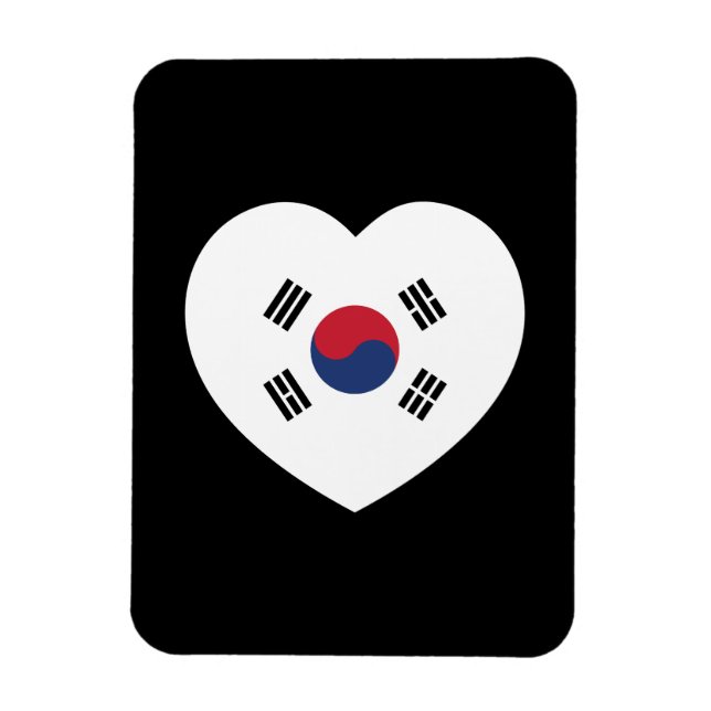 Ímã Bandeira da Coreia do Sul Coração (Vertical)