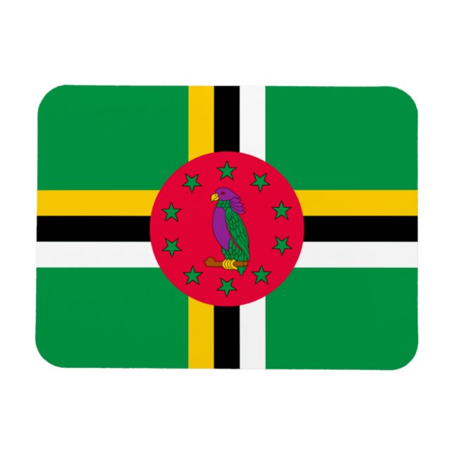 Ímã Bandeira da Domínica (Horizontal)