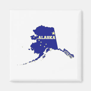 Imã Bandeira da forma do estado de Alaska com nome