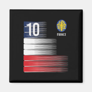 Imã Bandeira da França Número 10 Futebol Francês Homen