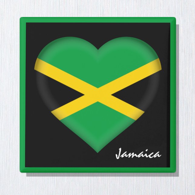 Imã Bandeira da Jamaica e Coração jamaicano, feriado/e (Criador carregado)