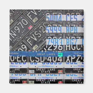 Imã Bandeira da Linha Azul fina do Michigan por Design