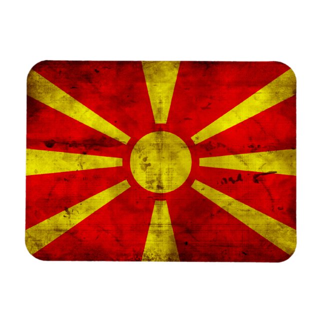 Ímã Bandeira da Macedônia Encontrada (Horizontal)