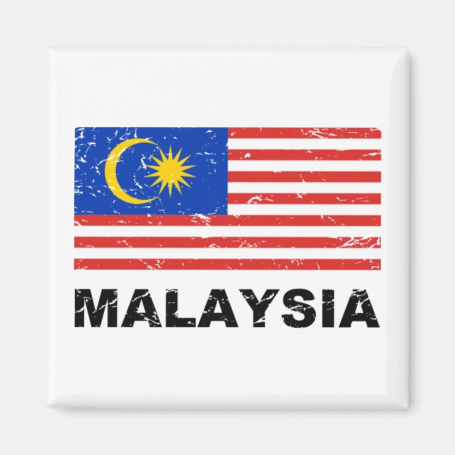 Imã Bandeira da Malásia Vintage (Frente)