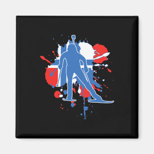 Imã Bandeira da Noruega Biathlonista - Biatlo norueguê