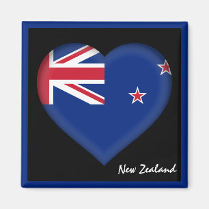 Imã Bandeira da Nova Zelândia & Kiwi Heart Festas/esp