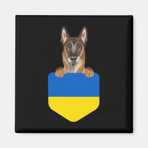 Imã Bandeira da Ucrânia Cachorro Malinoi Belga no Bols