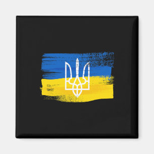 Imã Bandeira da Ucrânia e brasão de armas pintados Pa