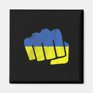 Imã Bandeira da Ucrânia Punho. Permaneça Forte Ucrânia