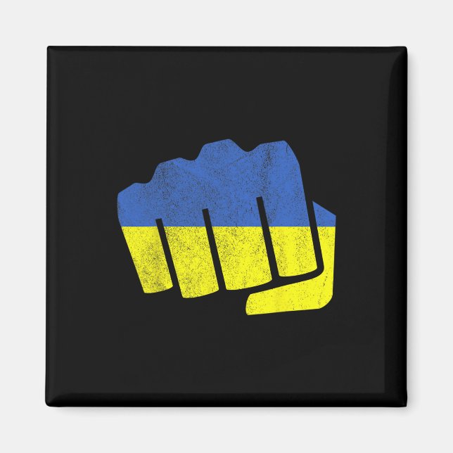 Imã Bandeira da Ucrânia Punho. Permaneça Forte Ucrânia (Frente)