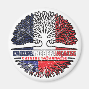 Imã Bandeira das Raízes da Árvore França Taiwan Taiwan