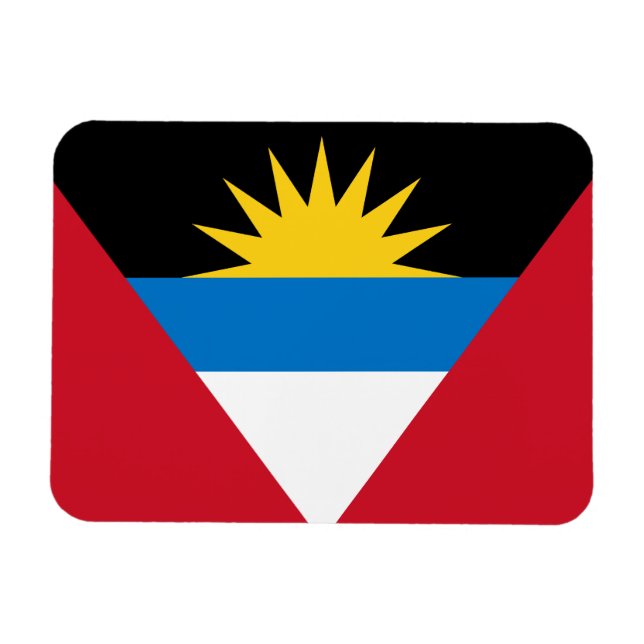 Ímã Bandeira de Antígua e Barbuda Patriótica (Horizontal)