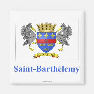 Imã Bandeira de Barthelemy do santo com nome em