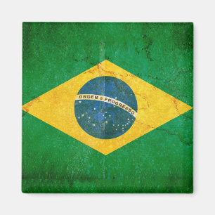 Imã Bandeira de Brasil no Grunge