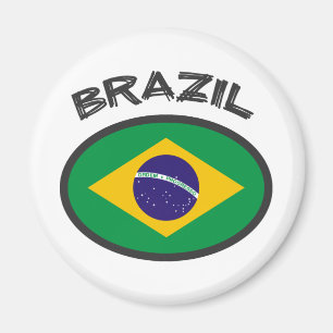 Imã Bandeira de Brasil - refrigere o design!