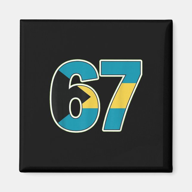 Imã Bandeira de Byhamas Número 67 Tributo (Frente)