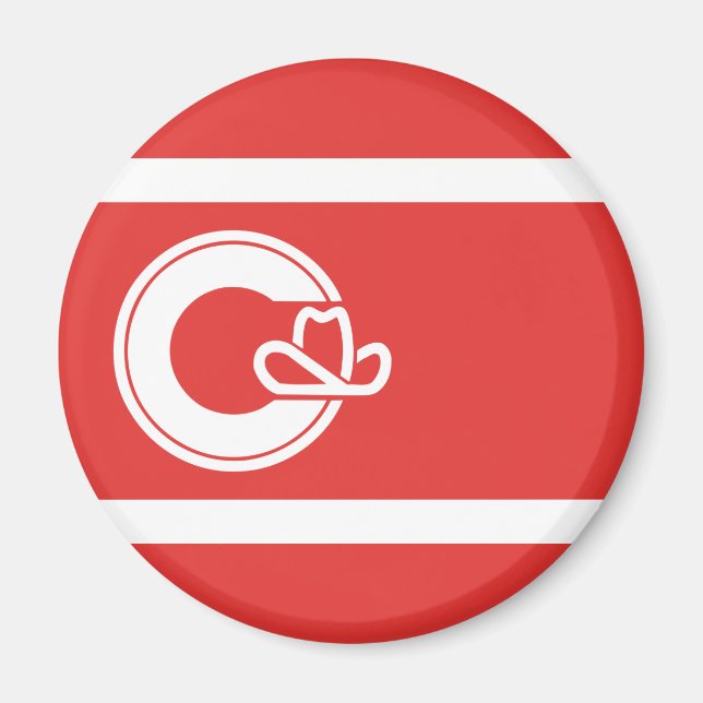 Imã Bandeira de Calgary, Alberta Magnet (Frente)