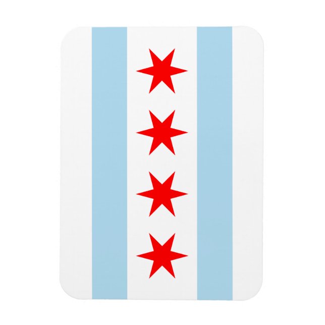 Ímã Bandeira de Chicago (Vertical)