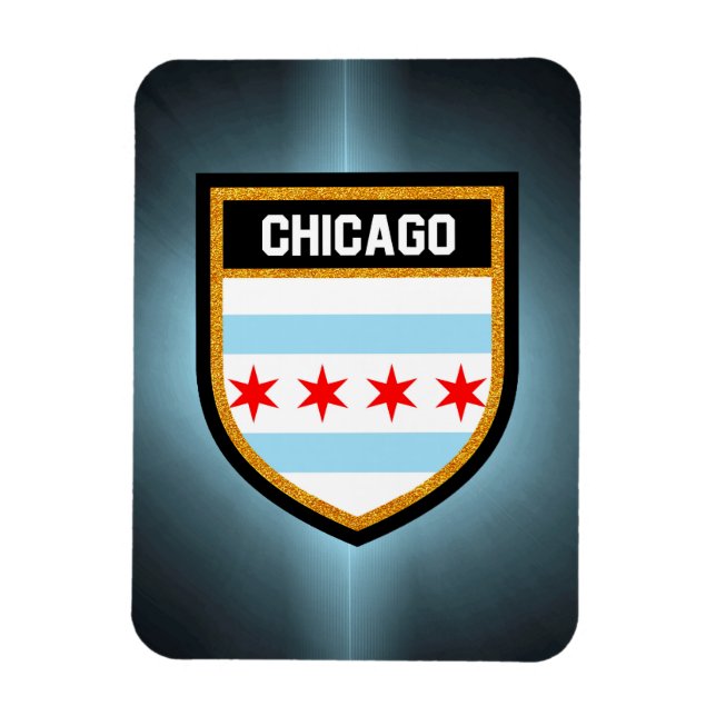 Ímã Bandeira de Chicago (Vertical)