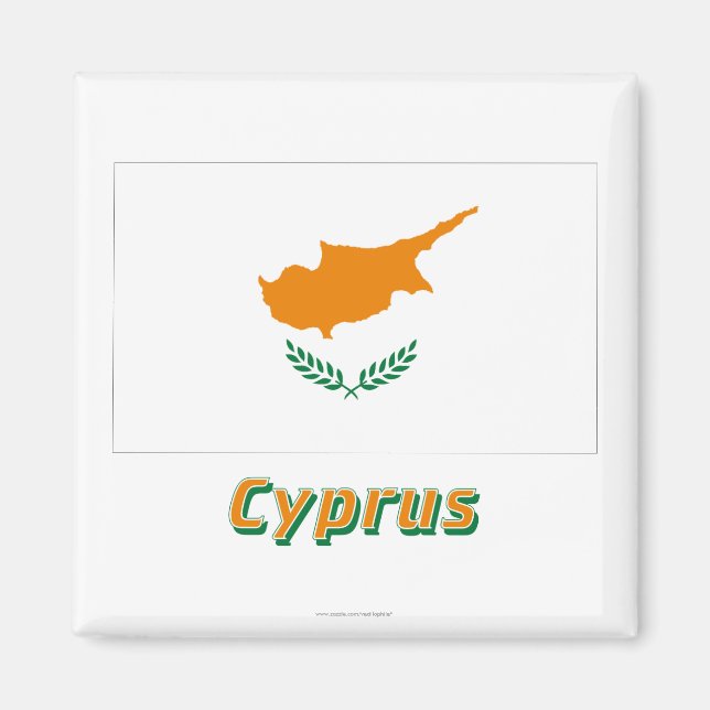 Imã Bandeira de Chipre com Nome (Frente)