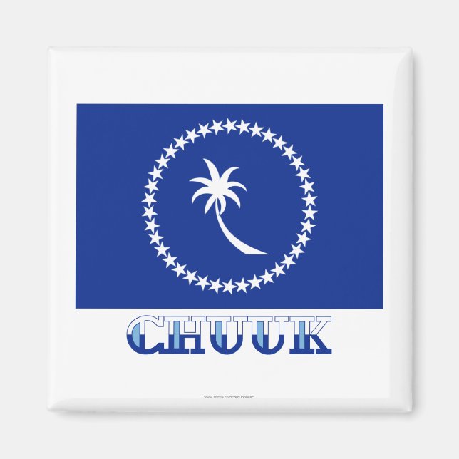 Imã Bandeira de Chuuk, com nome (Frente)