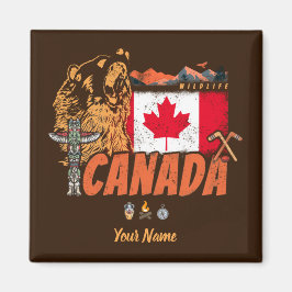 Imã Bandeira de colheita do Canadá e souvenir do urso-