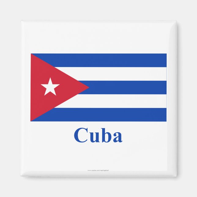 Imã Bandeira de Cuba com Nome (Frente)