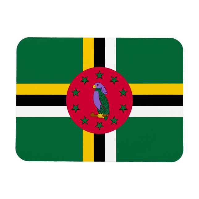 Ímã Bandeira de Dominica (Horizontal)