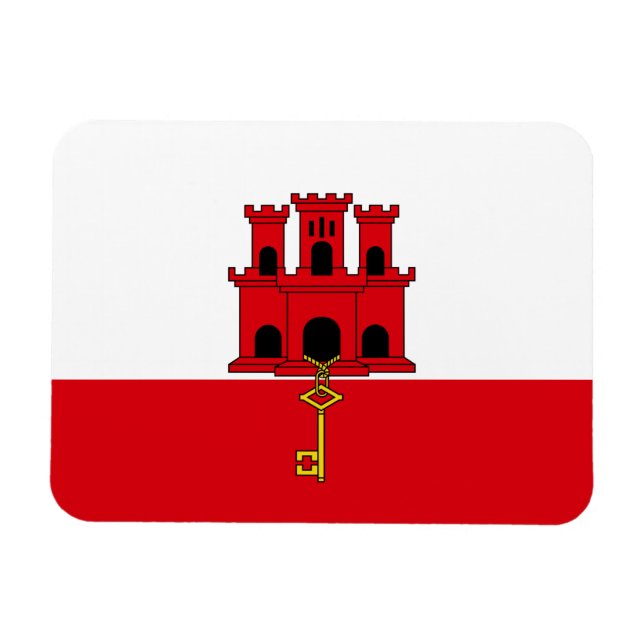 Ímã Bandeira de Gibraltar (Horizontal)