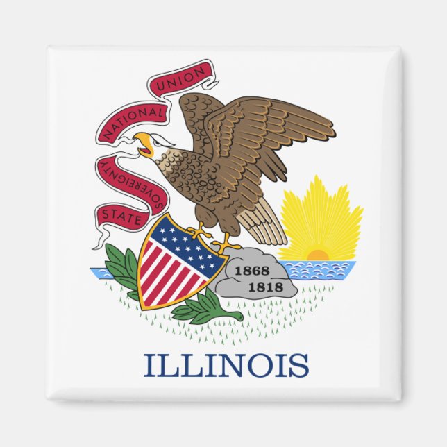 Imã bandeira de Illinois (Frente)