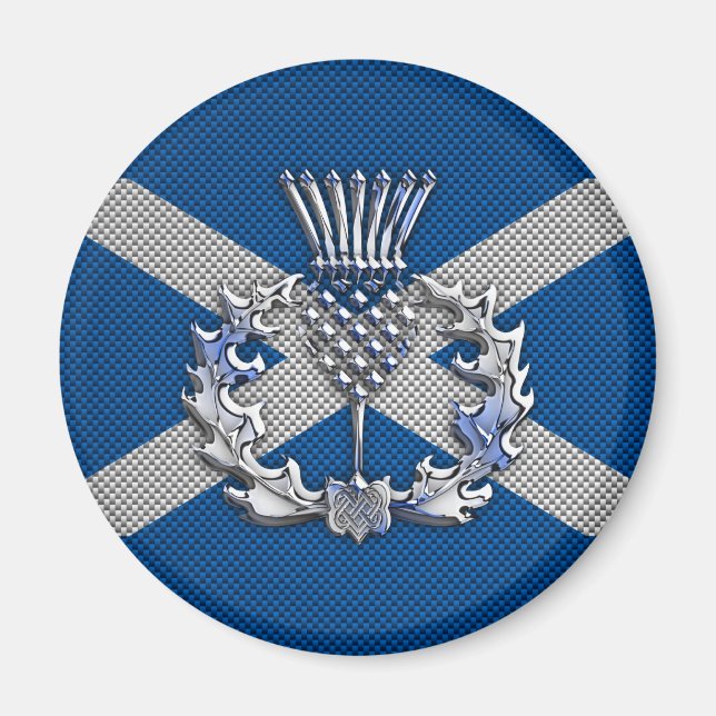 Imã Bandeira de Impressão de fibra de carbono na Escóc (Frente)