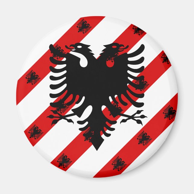 Imã Bandeira de listras albanesa (Frente)