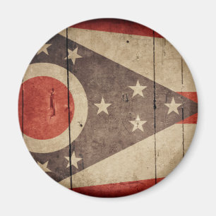 Imã Bandeira de madeira áspera de Ohio