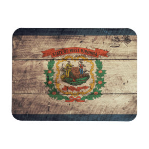 Ímã Bandeira de madeira velha de West Virginia