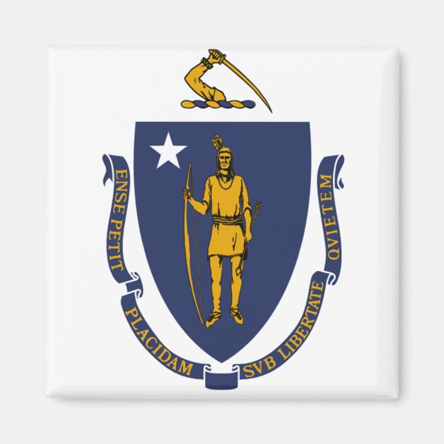 Imã bandeira de Massachusetts (Frente)