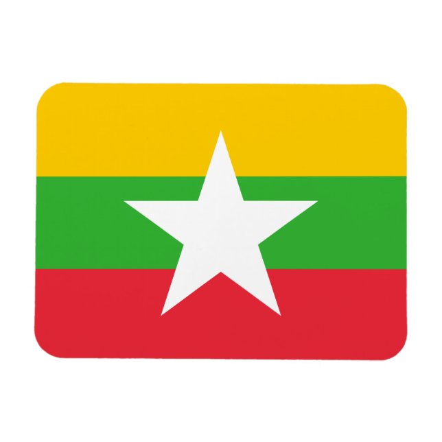 Ímã Bandeira de Myanmar (Horizontal)