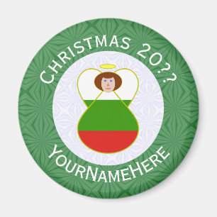 Imã Bandeira de Natal Anjo Búlgaro Personalizada 