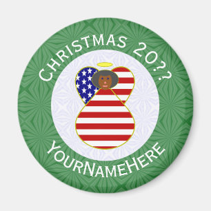 Imã Bandeira de Natal do Anjo Afro-Americano dos EUA P
