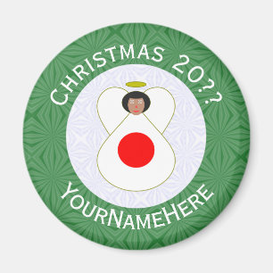 Imã Bandeira de Natal do Anjo Japonês Personalizada