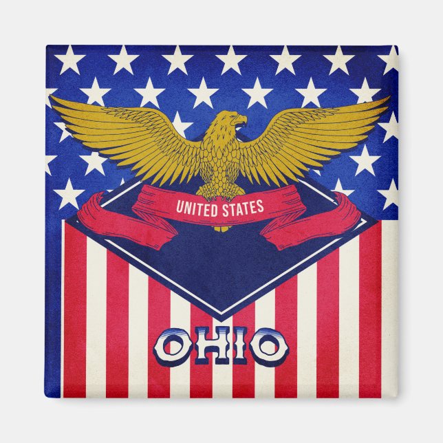 Imã Bandeira de Ohio EUA (Frente)