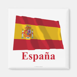 Imã Bandeira de ondulação da espanha com nome no