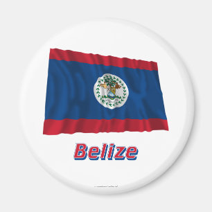 Imã Bandeira de ondulação de Belize com nome