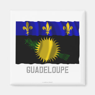 Imã Bandeira de ondulação de Guadalupe com nome
