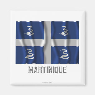 Imã Bandeira de ondulação de Martinica com nome