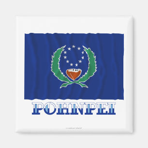 Imã Bandeira de ondulação de Pohnpei, com nome