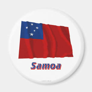Imã Bandeira de ondulação de Samoa com nome