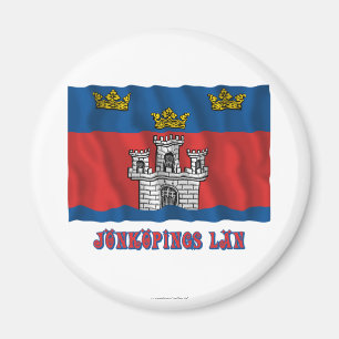 Imã Bandeira de ondulação do län de Jönköpings co