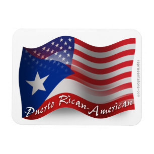 Ímã Bandeira de ondulação Rican-Americana de Puerto